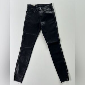 NWT All Saints size 24 black studded jeans